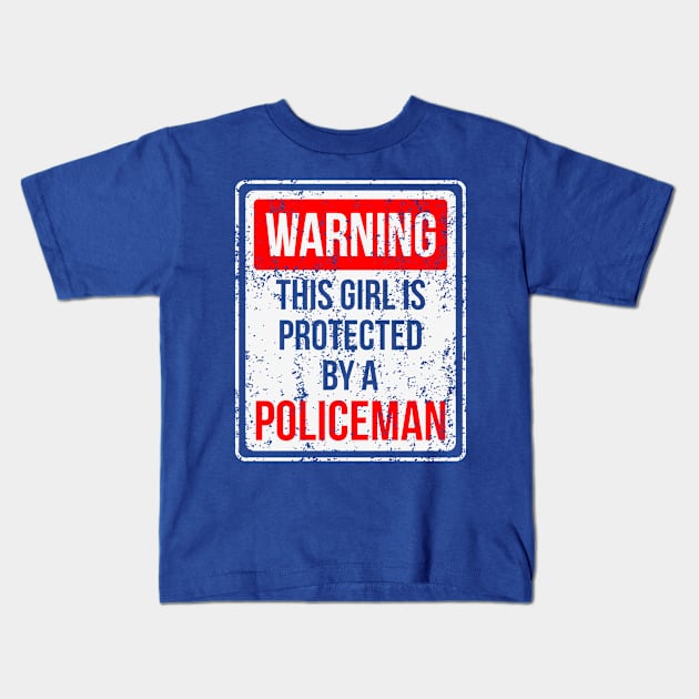 Protected By A Policeman Kids T-Shirt by veerkun